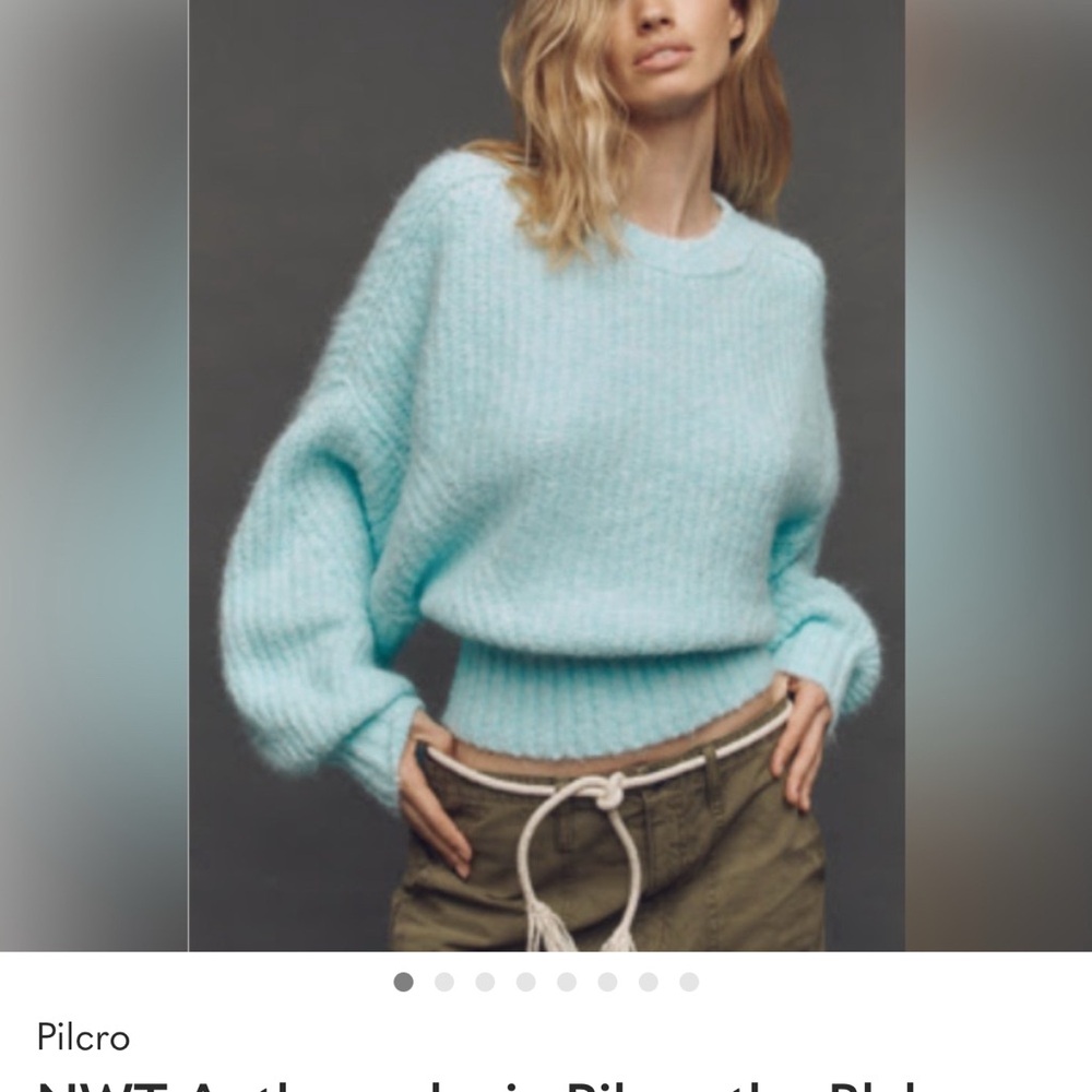 Pilcro Women's Light Blue Crew Neck Sweater